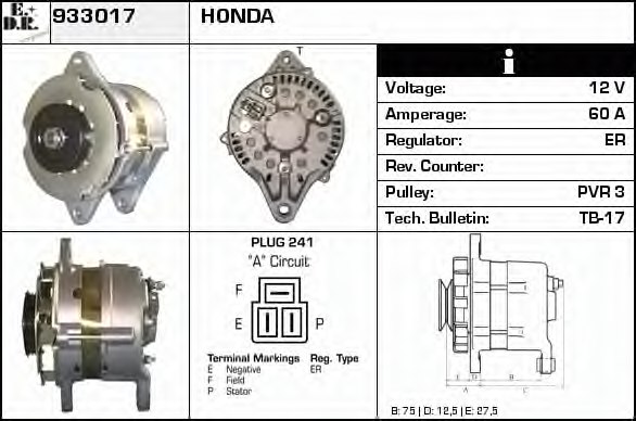 EDR 933017 Alternator